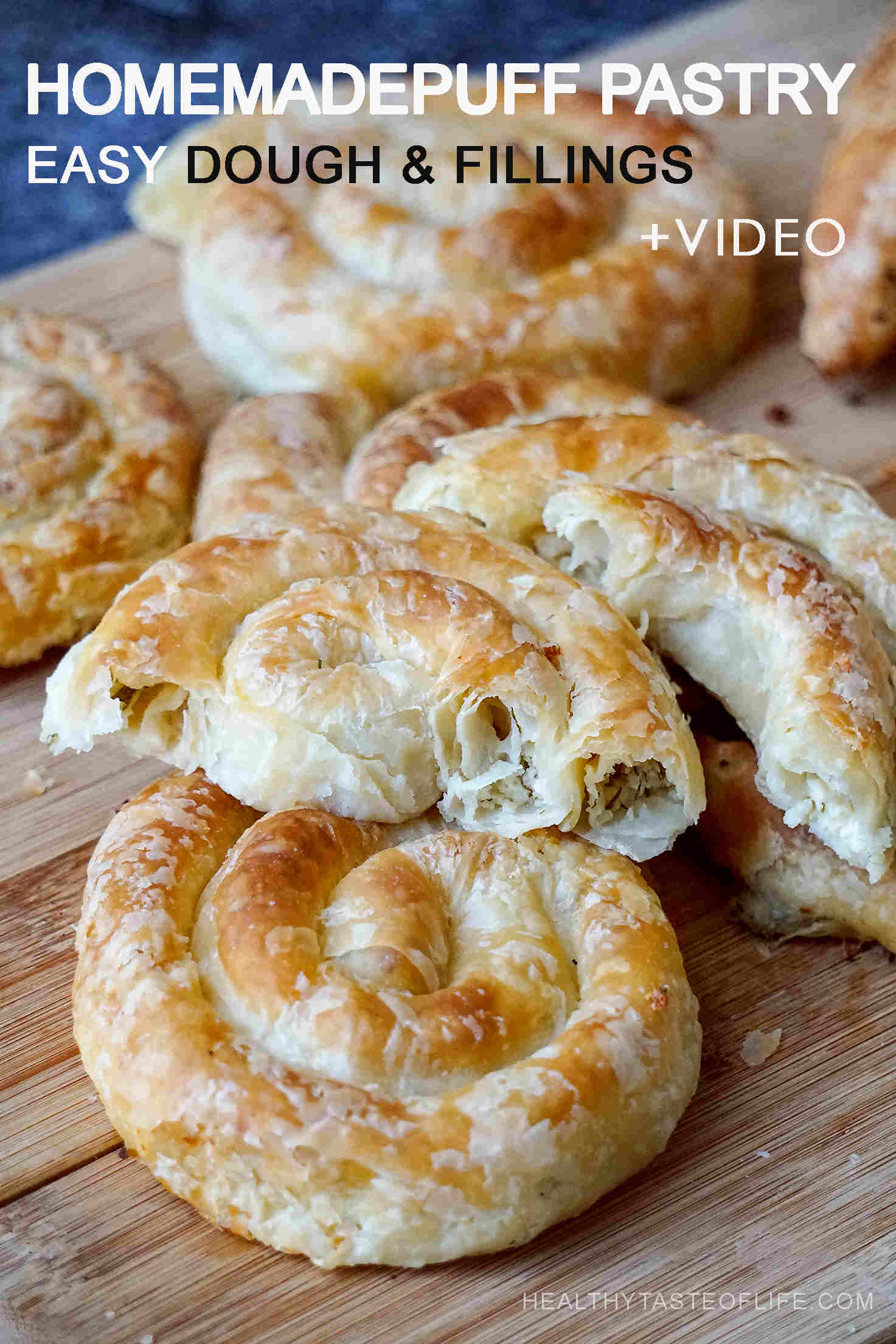 Puff pastry cheese rolls, puff pastry dough from scratch