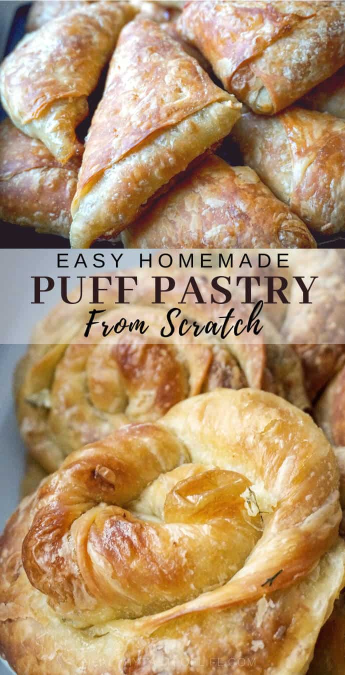 Easy healthy homemade puff pastry from scratch #puffpastry #homemade #appleturnovers #recipe