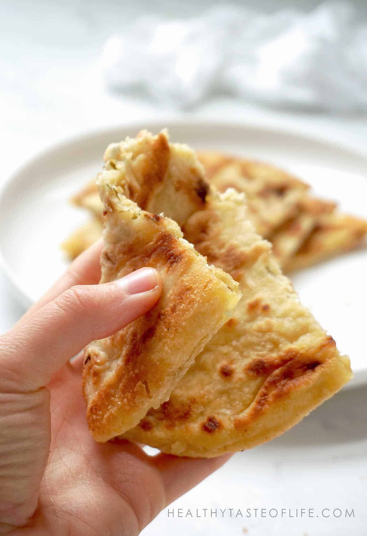 stuffed flatbread recipe with cheese filling