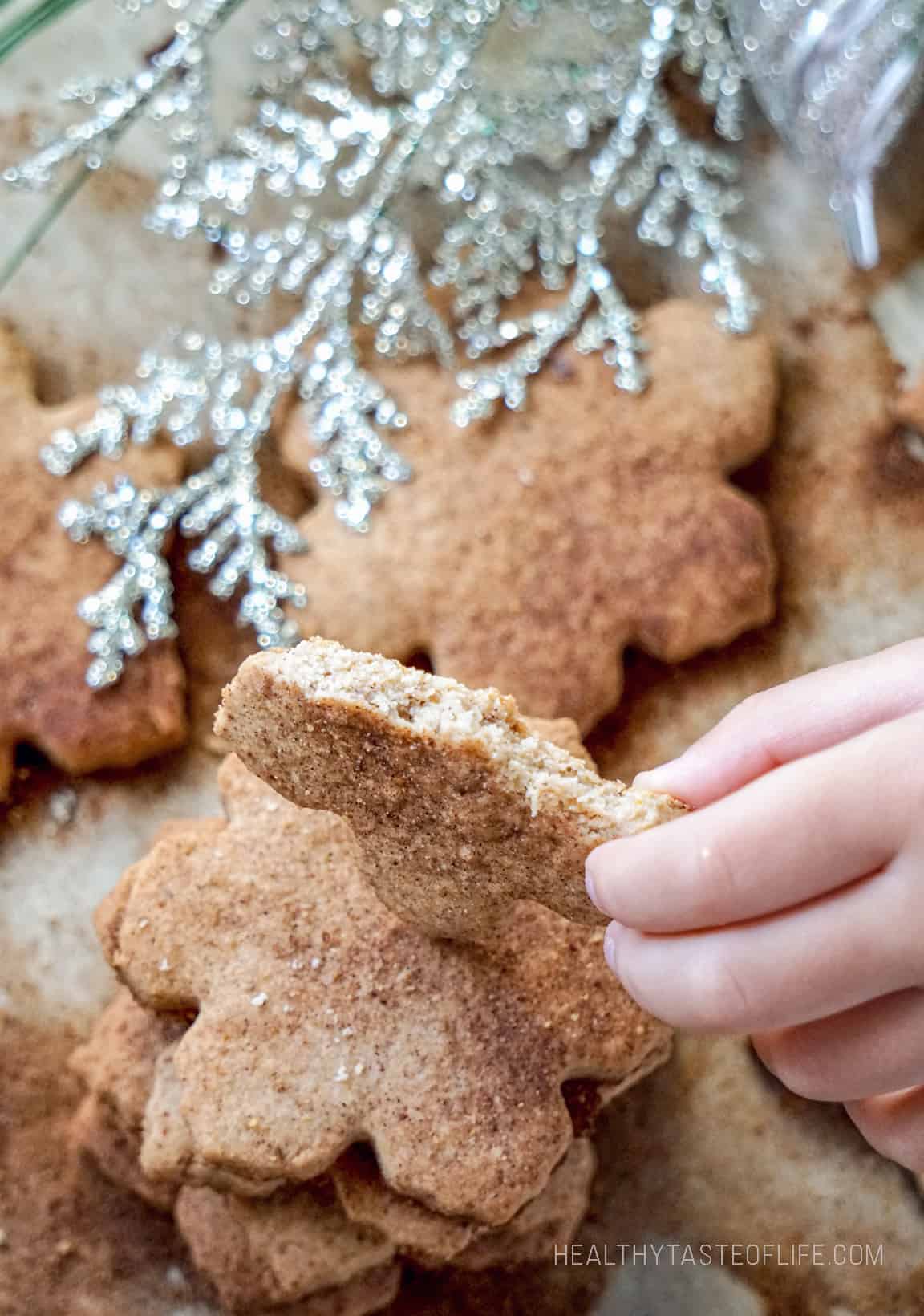 Gluten free sugar cookie recipe with cinnamon, walnut and maple flavor! These gluten free vegan cookies are crisp, crumbly, dairy free, no eggs just healthy gluten free vegan maple sugar cookies.