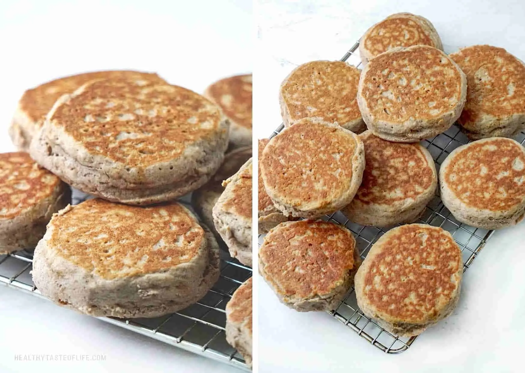 Whole grain gluten free English muffins (buckwheat, sorghum flour)