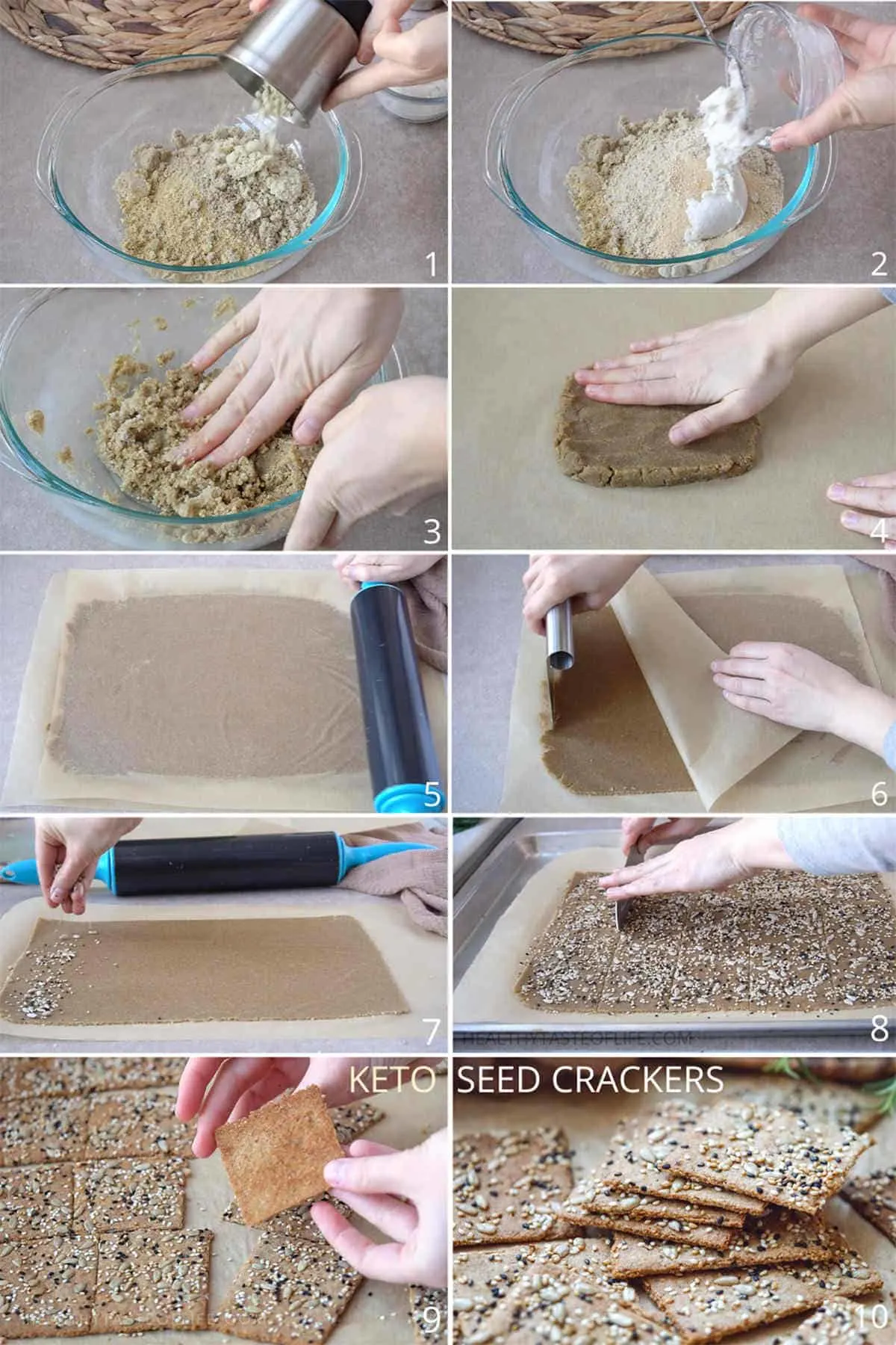 How To Make Keto Crackers. Keto Seed Crackers, Vegan, Low Crab, Nut Free, Gluten Free, Dairy Free, Grain Free Recipe