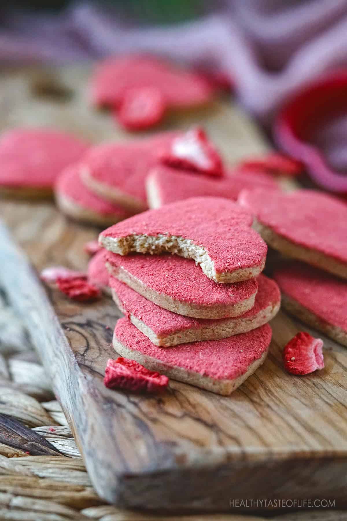 Gluten Free Vegan Heart Shaped Cookie - Vegan valentine sugar cookies -  Gluten free valentine sugar cookies - vegan gluten free sugar cookies 