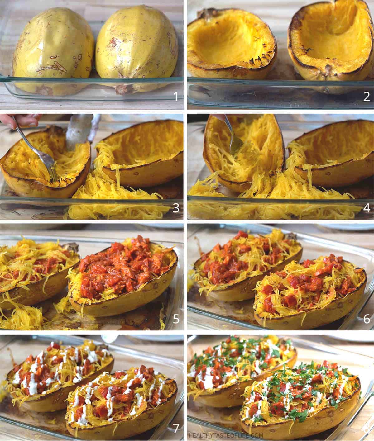 How To Make Healthy Spaghetti Squash Boats Stuffed With BBQ Chicken