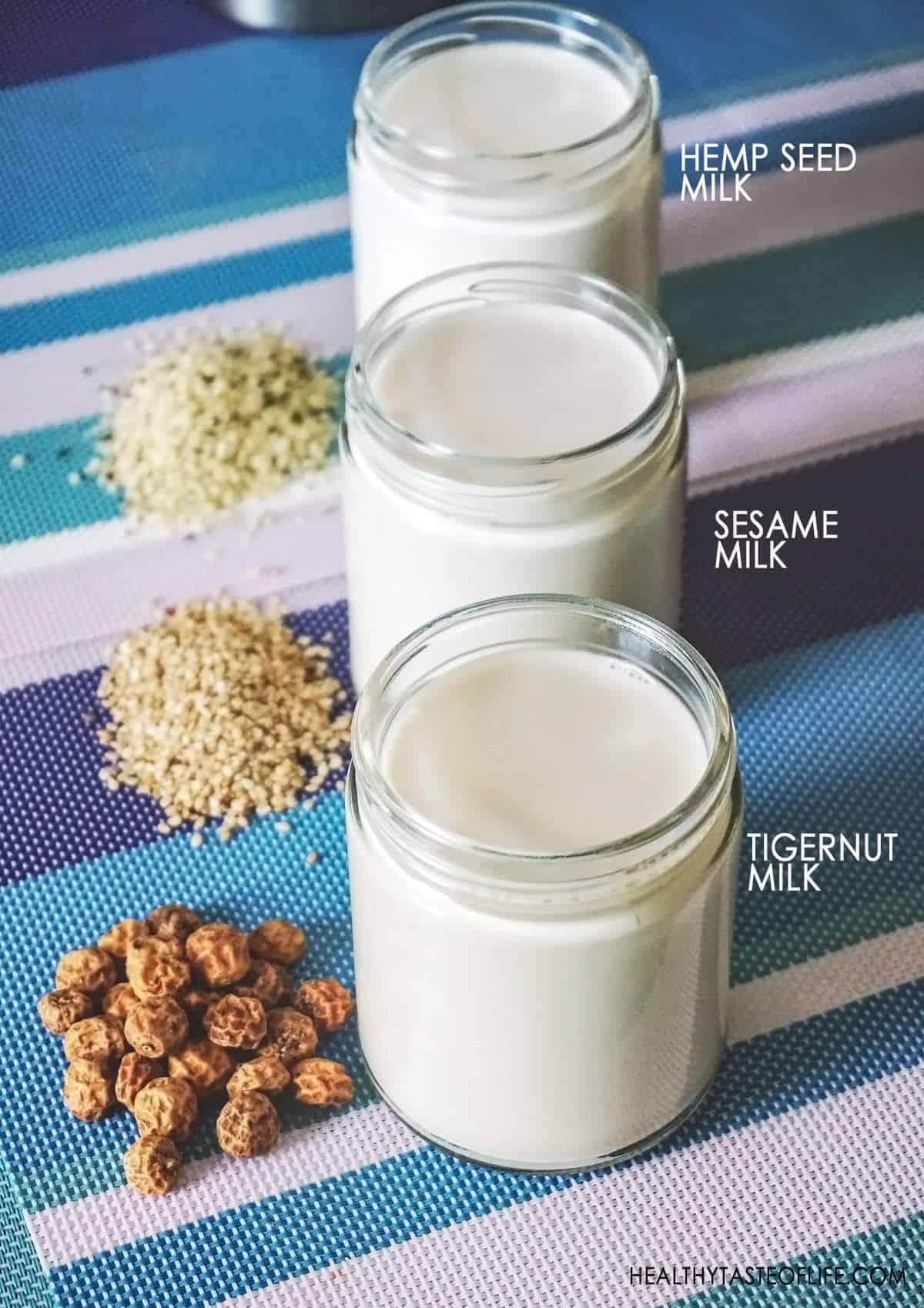 Non Dairy Milk Recipes Nut Free, Tigernut Milk, Sesame Milk, Hemp Milk