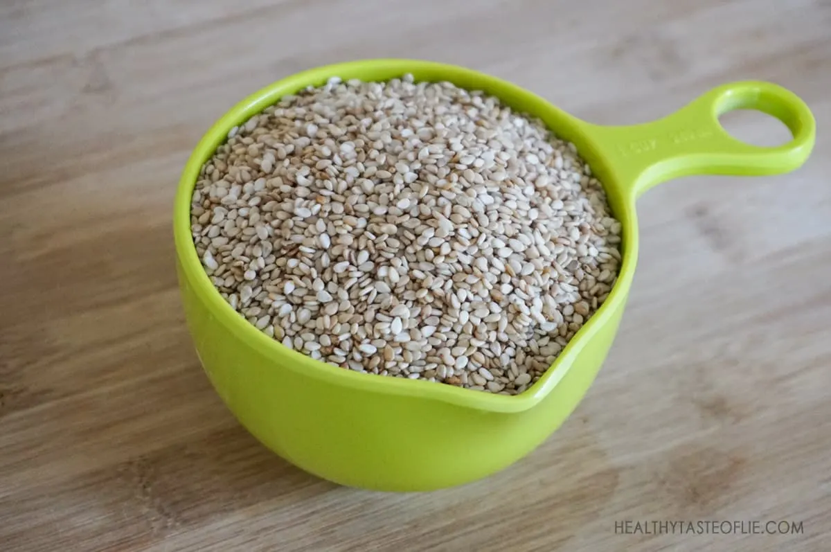 Sesame Seeds prepared to make milk