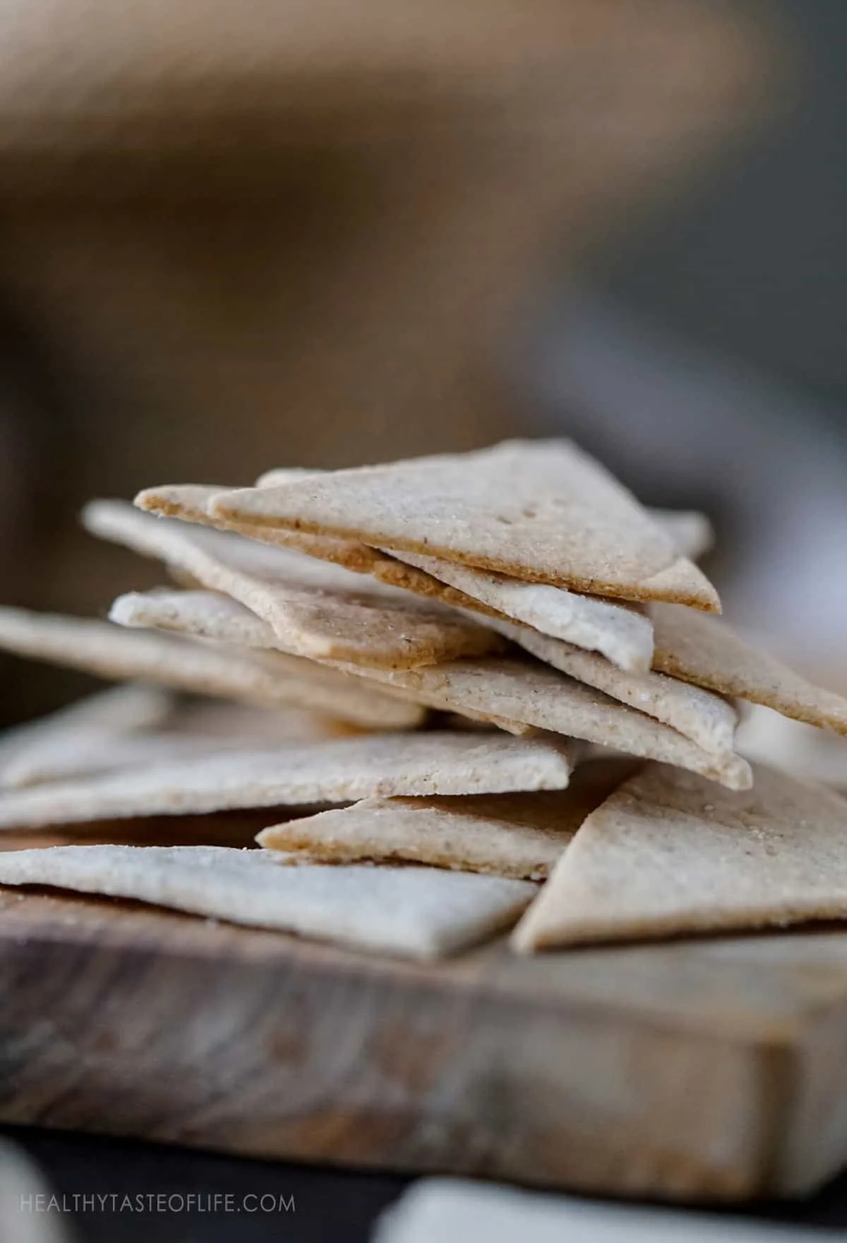Cassava and tigernut crackers - crunchy crispy thin crackers made with grain free flours like cassava, tigenut and flax seeds. 