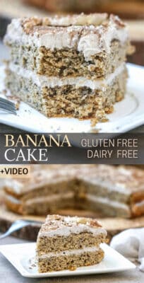 Gluten free banana cake healthy dairy free recipe