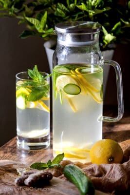 cucumber lemon ginger water for weight loss.