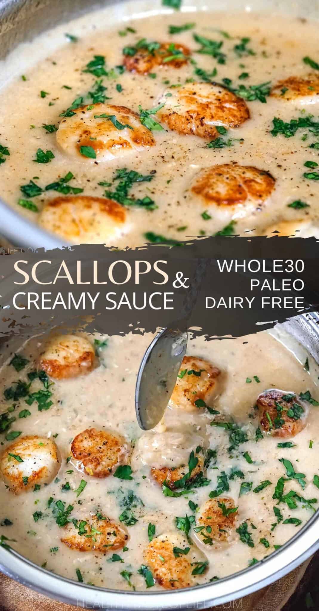 Whole30 Scallops In A Dairy Free Cream Sauce Healthy Taste Of Life