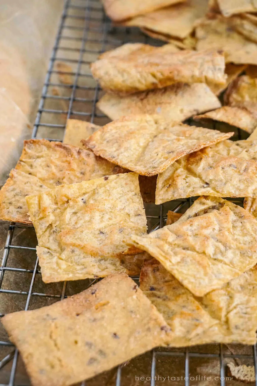Baked cauliflower chips crackers gluten free dairy free vegan