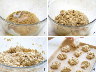 process shot for making vegan oatmeal cookies