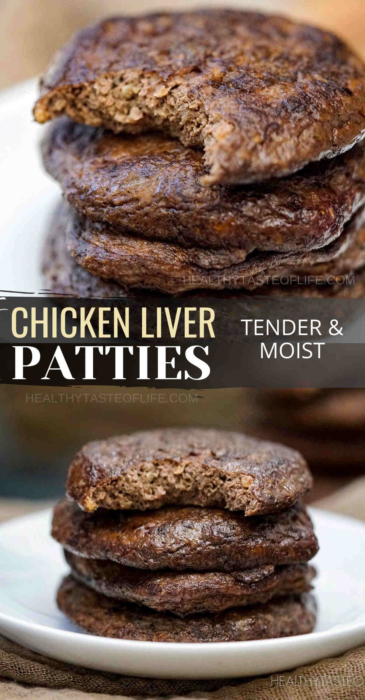 Looking for Chicken livers recipes? Try these chicken liver patties / pancakes, they're prepared similar to regular meat patties. With a smooth and tender texture and a flavor specific for organ meats. Bold, earthy, rich and nutritionally satisfying chicken liver patties. If you love the Chicken Liver Paté, then you’ll love this chicken liver recipe as well! #chickenliverpatties #chickenliverpancakes #chickenliverrecipe #chickenlivers #meatpatties