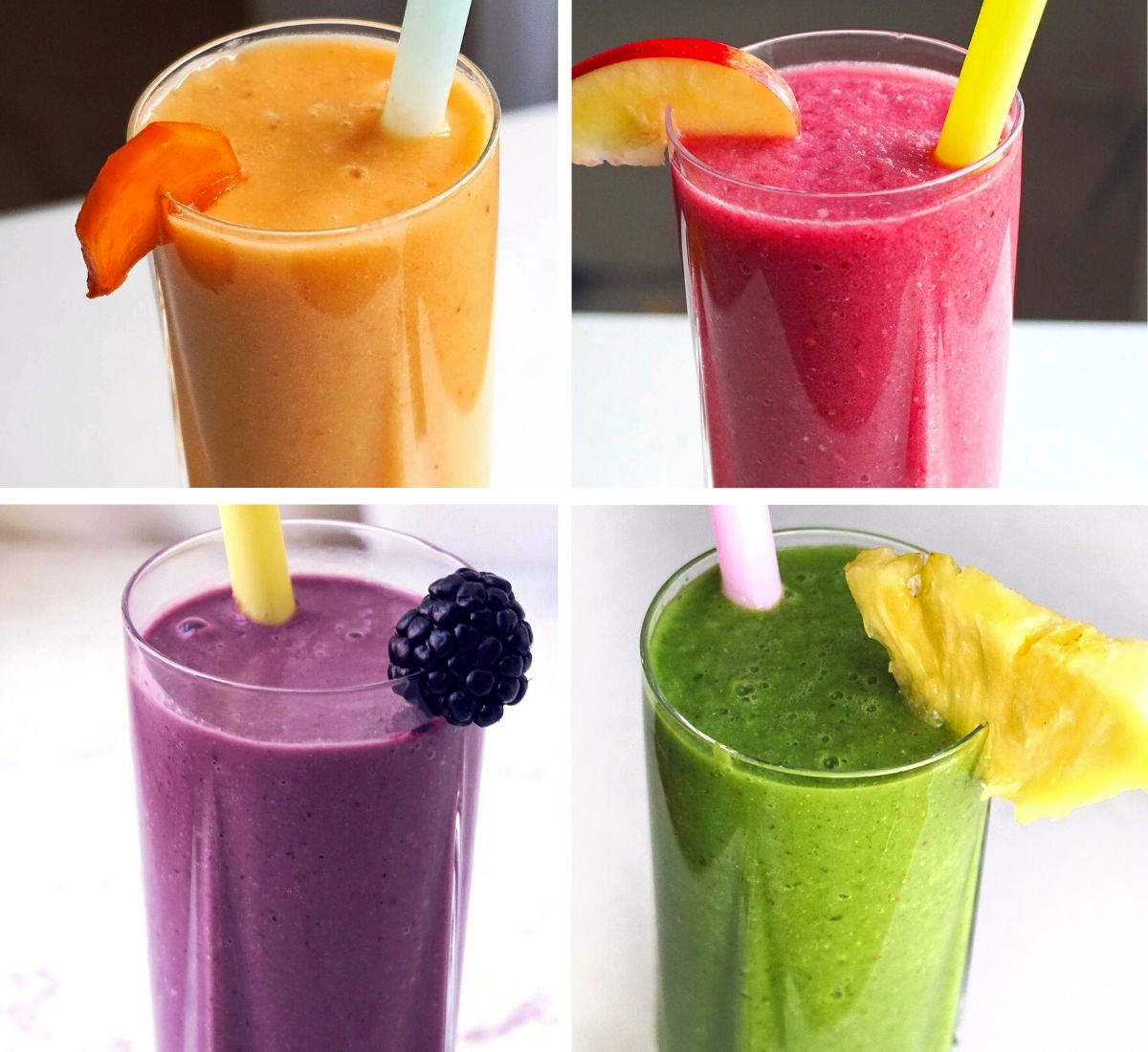 Plant bases smoothies without dairy milk or yogurt.