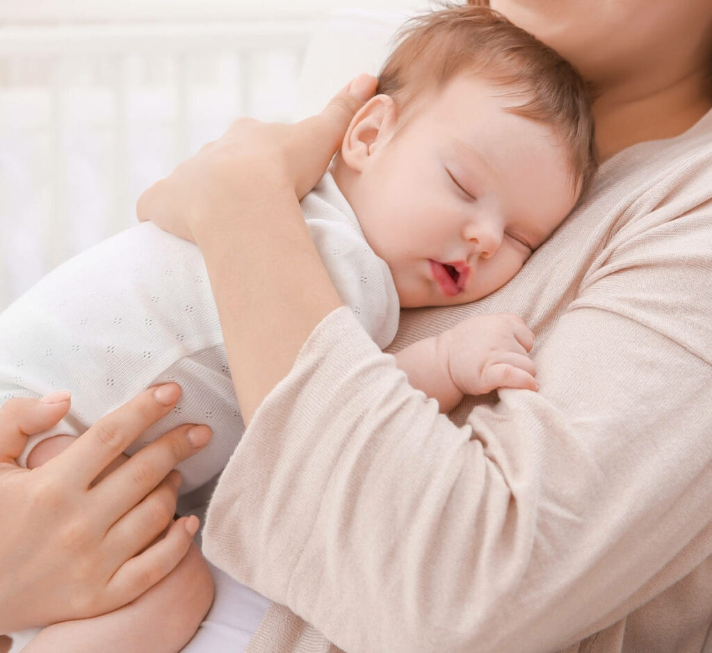 Keep your baby elevated or upright while sleeping as natural remedies for babies with colds.