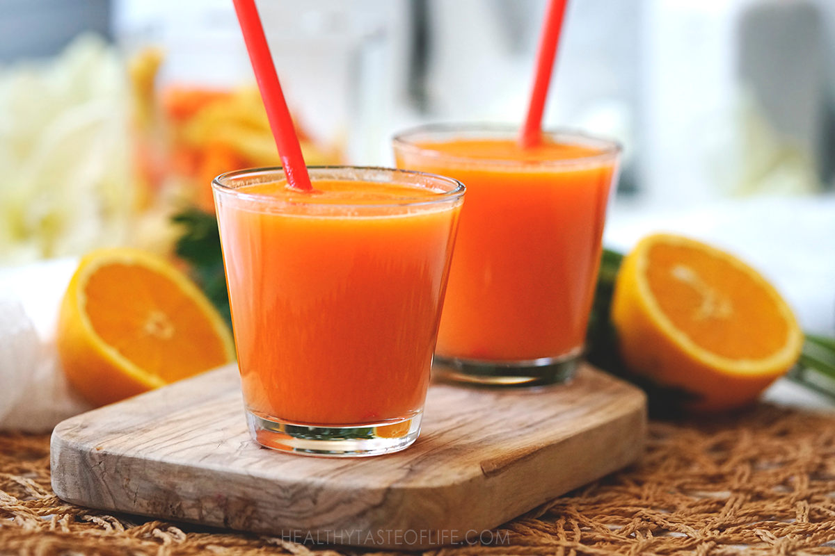 Orange carrot and ginger juice.