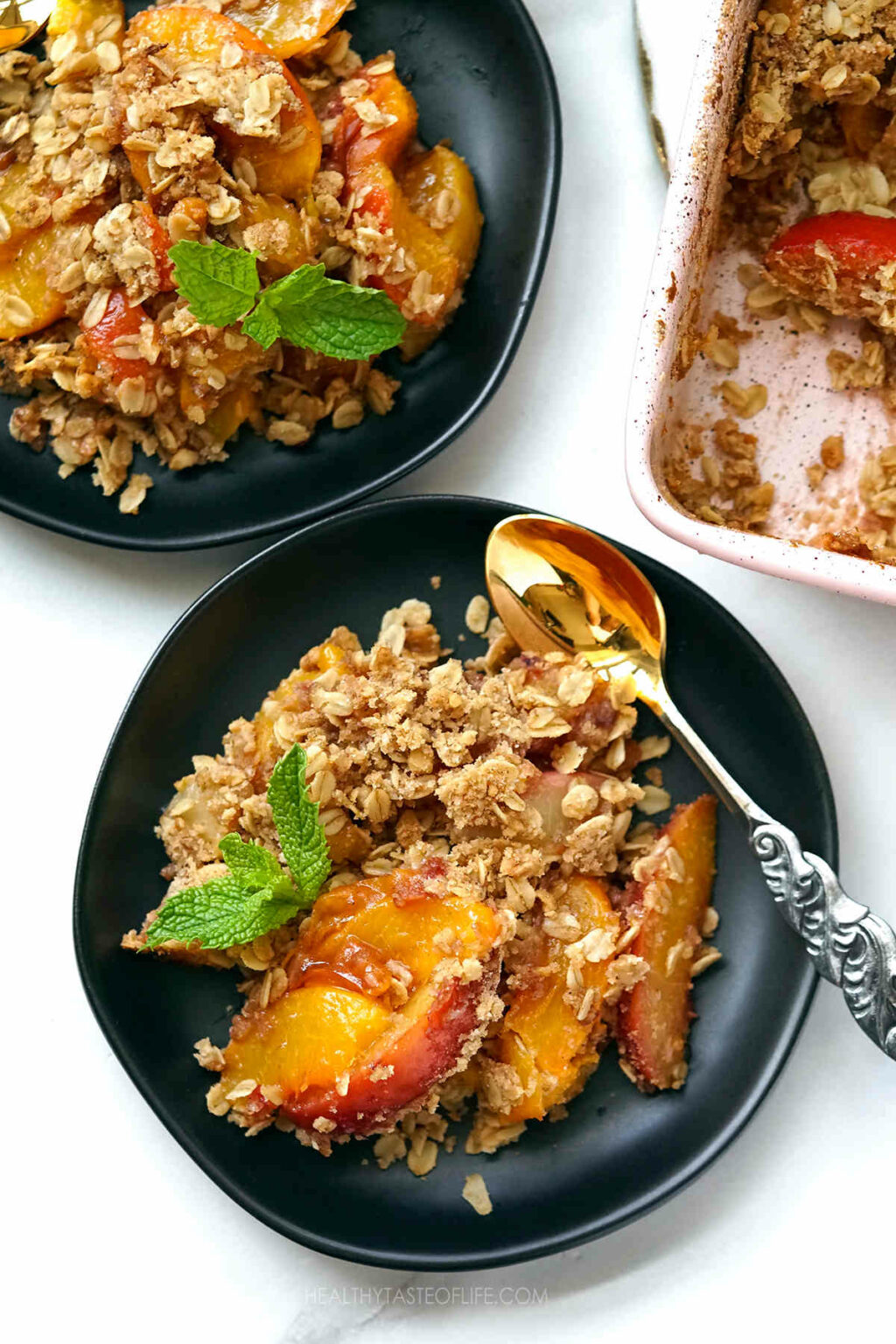 Peach Crisp With Oat Crumble Recipe | Healthy Taste Of Life