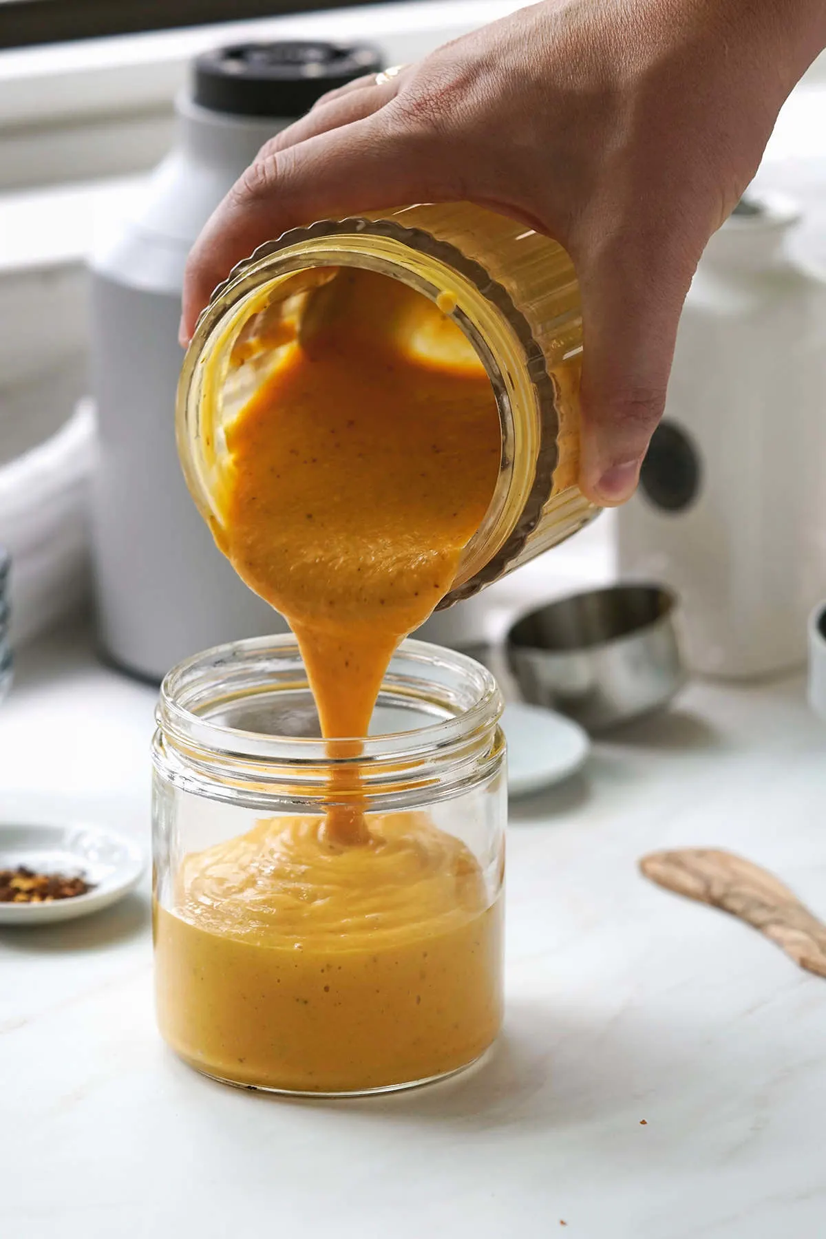 Homemade mango sauce with healthy ingredients.