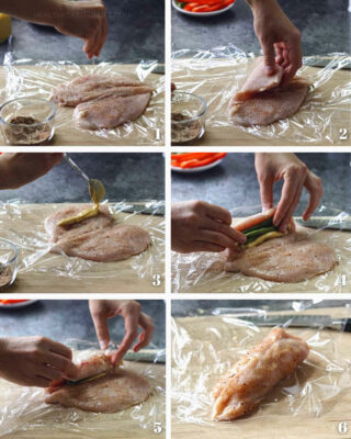 steps on how to make chicken roll ups