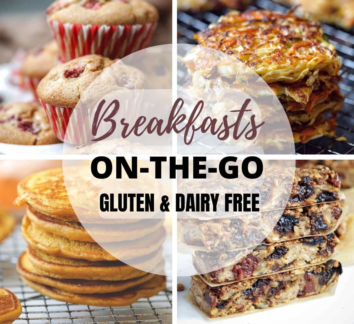Gluten free dairy free breakfast on the go ideas, from sweet to savory recipes, these healthy breakfast ideas can be made ahead and packed to be taken with you.