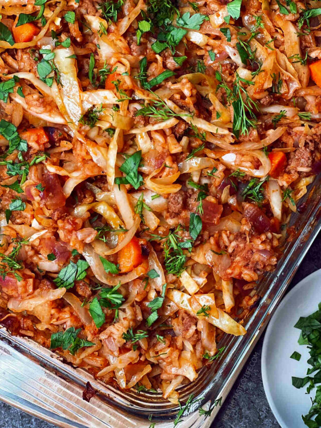 Lazy Man Cabbage Roll Casserole Bake Unstuffed Recipe Healthy Taste Of Life