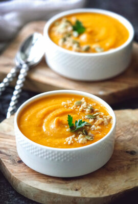roasted butternut squash soup with carrot