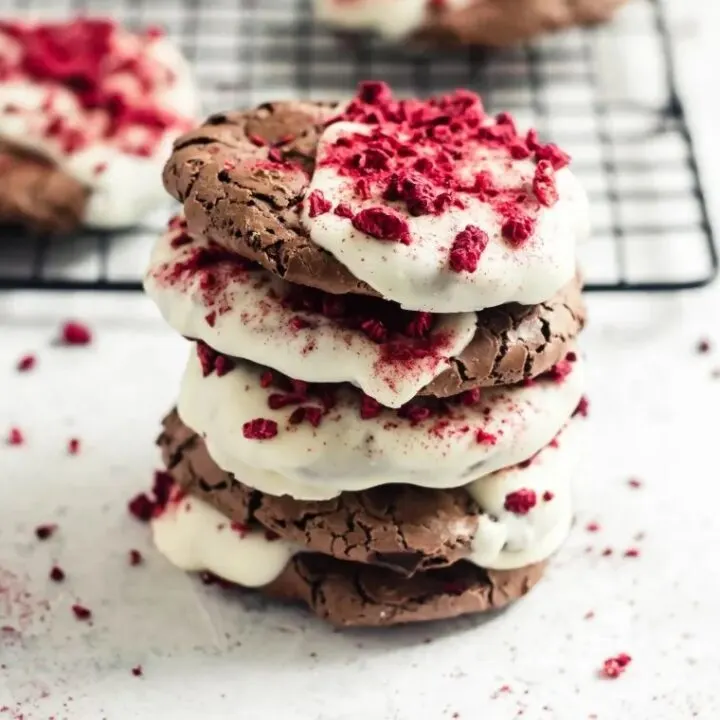 Flourless-Chocolate-Cookies-with-White-Chocolate-and-Raspberry-3-scaled
