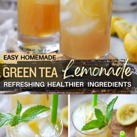 This iced green tea lemonade recipe - a refreshing, flavorful drink that is perfect for summer days. Made with antioxidant-rich green tea and zesty lemon juice, this refreshing drink offers a delicious way to stay hydrated and boost your health. This healthier green tea lemonade is easy to make and can be customized with different flavors to suit your taste. Best homemade lemonade made with green tea. #greentealemonade #refreshingdrinks #healthylemonade