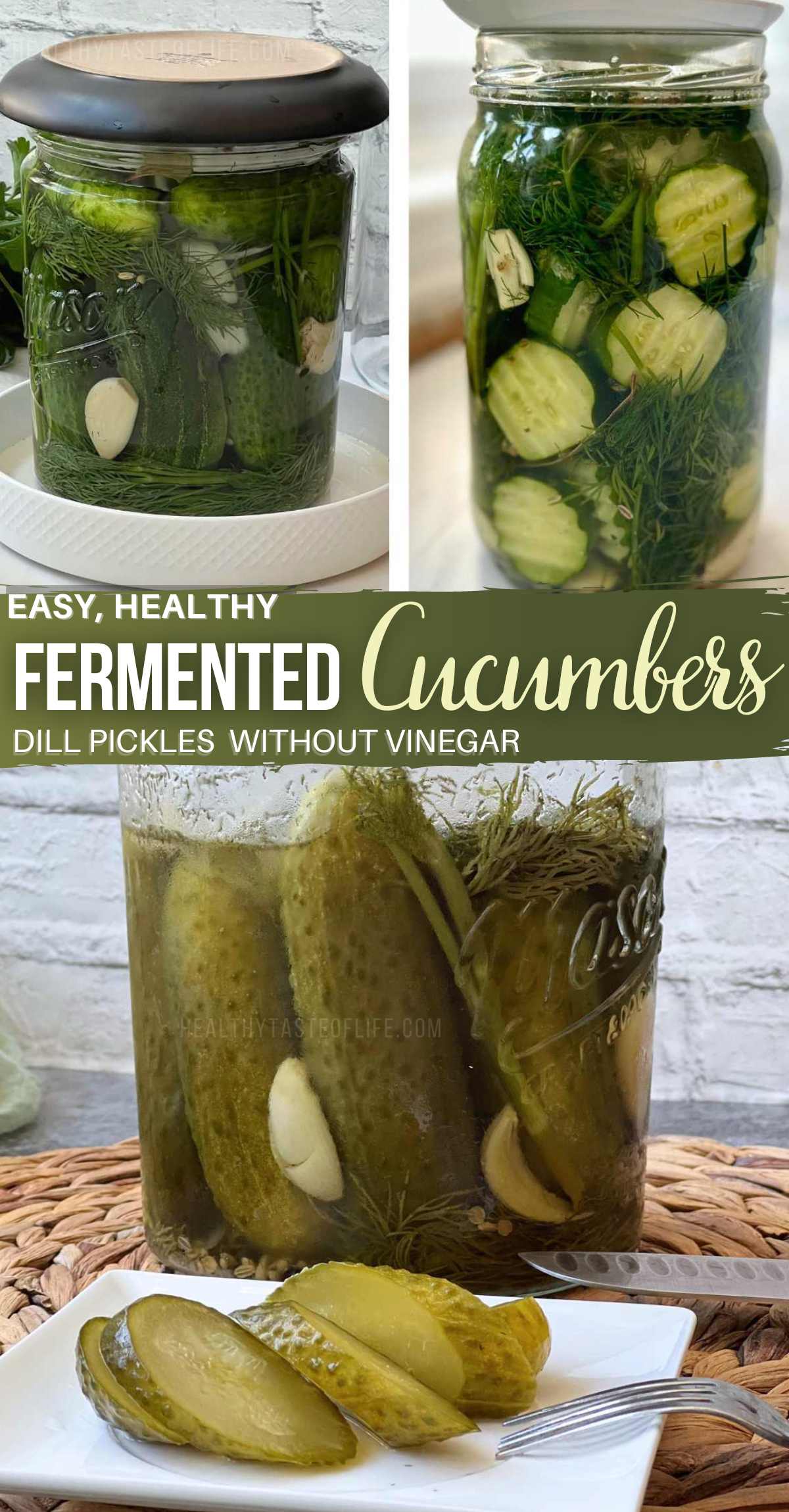 The authentic taste of naturally fermented cucumbers - vinegar-free dill pickles recipe. With this easy-to-follow fermented pickles recipe, you'll get the taste of authentic naturally lacto-fermented pickles with gut-healthy benefits that boosts immunity. Ferment cucumbers the simple, old-fashioned way, skip the vinegar and let nature do its magic. 