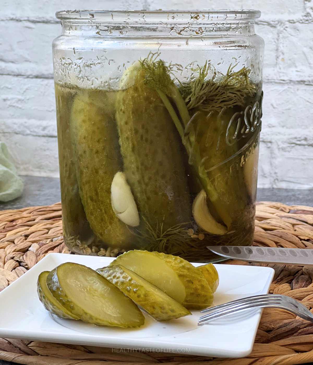 natural salt brine pickled cucumbers
