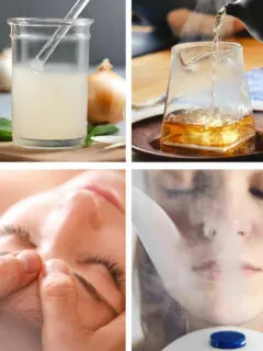 collage of pictures showing natural decongestant remedies