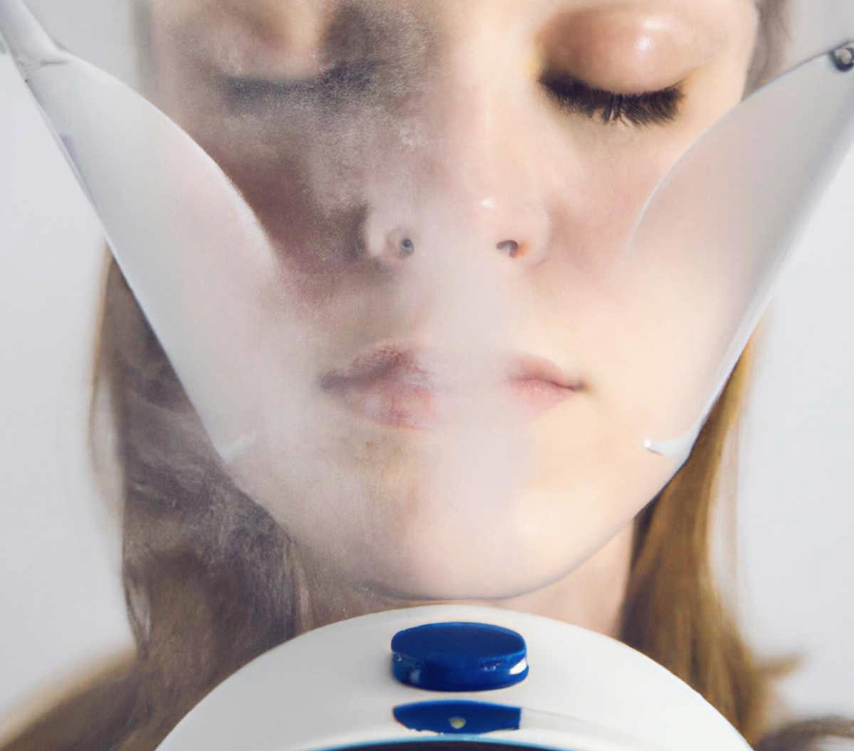 Image showing a person performing steam inhalation procedure.