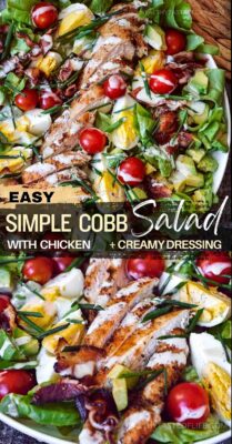 My best Cobb salad recipe with chicken! This healthy and classic dish features a creamy dressing and is perfect for lunch or dinner. Easy to make and ideal for two, it's a simple, wholesome meal that's great for meal prep. Enjoy a nutritious and delicious Cobb salad that's sure to become a favorite!