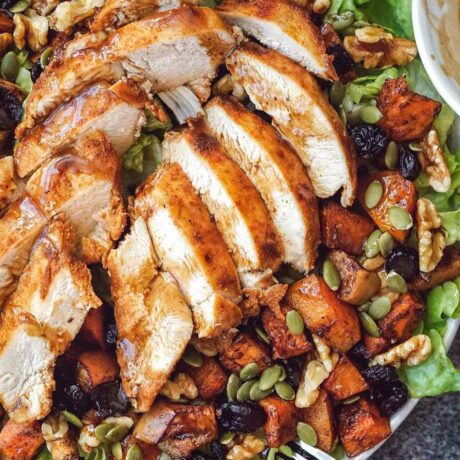 fall chicken harvest salad featured image