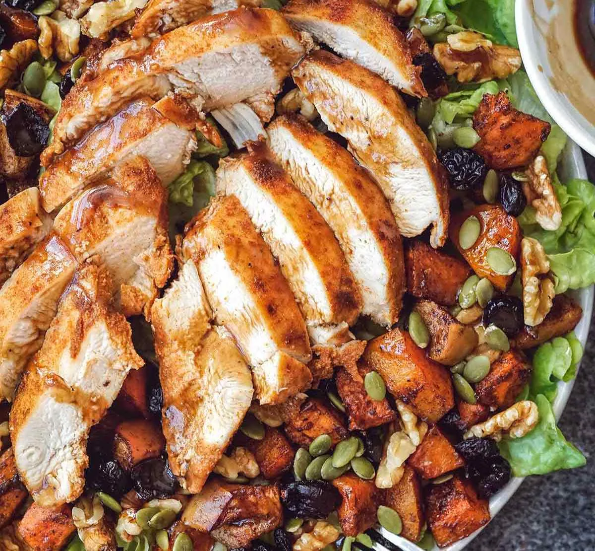 fall chicken harvest salad featured image