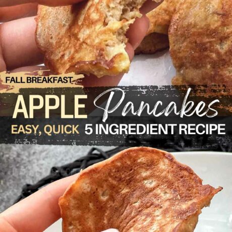 Start your day with these easy apple pancakes! This simple breakfast recipe requires only 5 ingredients and is both delicious and healthy. Packed with fresh apples, these pancakes are quick to make, and customizable into gluten free version. Enjoy the simple flavors of fall with these Easy 5-Ingredient Apple Pancakes! Ready in minutes, these apple pancakes are sure to satisfy the whole family. #applepancakes #fallrecipes #fallbreakfast