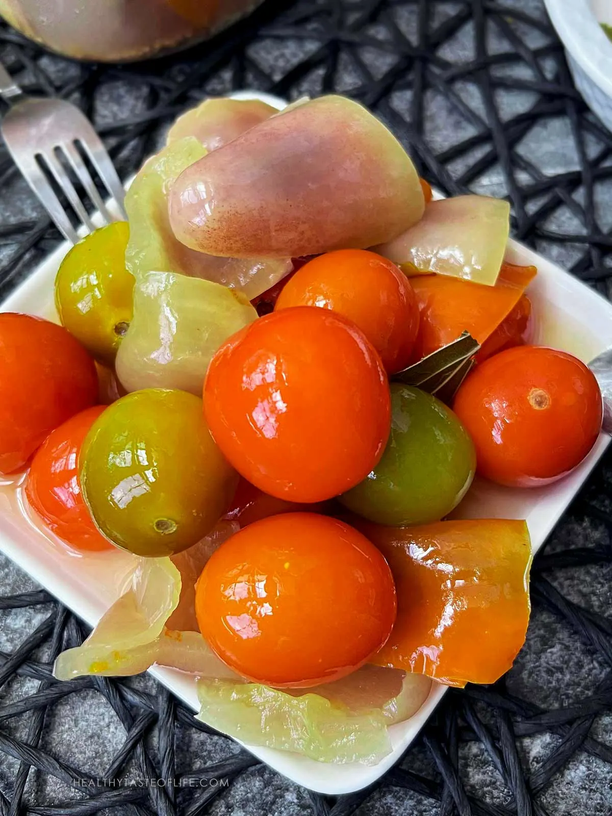 Fermented tomatoes and peppers ready.