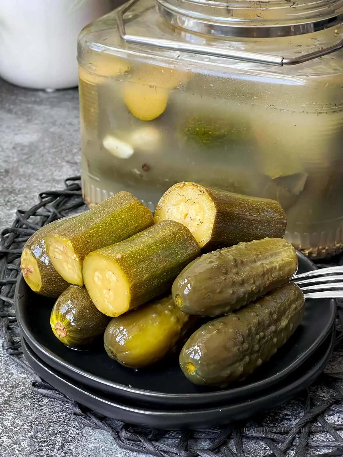 fermented zucchini in cucumbers pickled