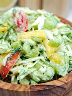 high fibre salad with vegetables and fruits