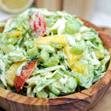 high fibre salad with vegetables and fruits