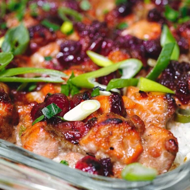 cranberry salmon casserole featured image