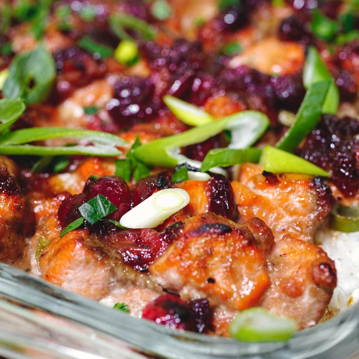 cranberry salmon casserole featured image