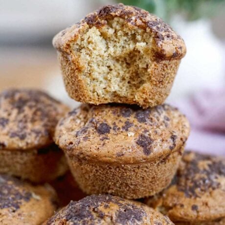 gluten freen yogurt muffins stacked (dairy free healthy)